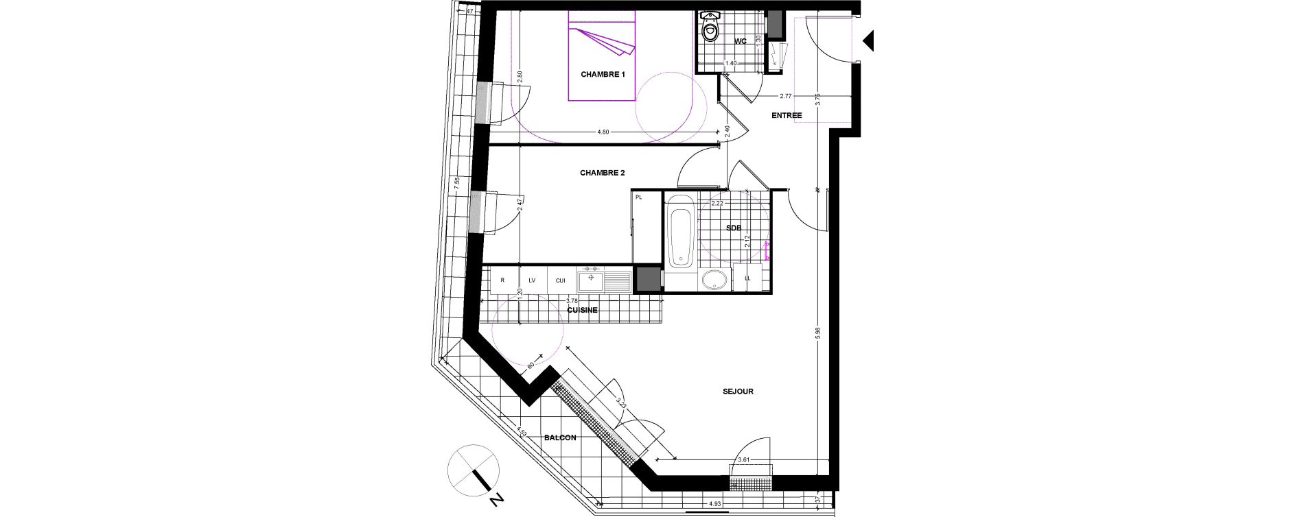 Appartement T3 de 63,14 m2 &agrave; Chilly-Mazarin Centre