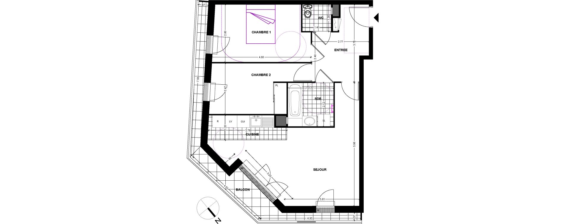 Appartement T3 de 63,68 m2 &agrave; Chilly-Mazarin Centre