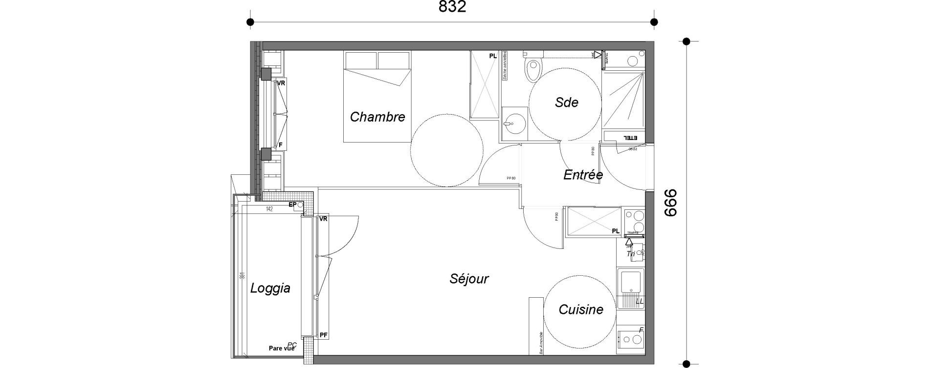 Appartement T2 de 42,65 m2 &agrave; Chilly-Mazarin Centre