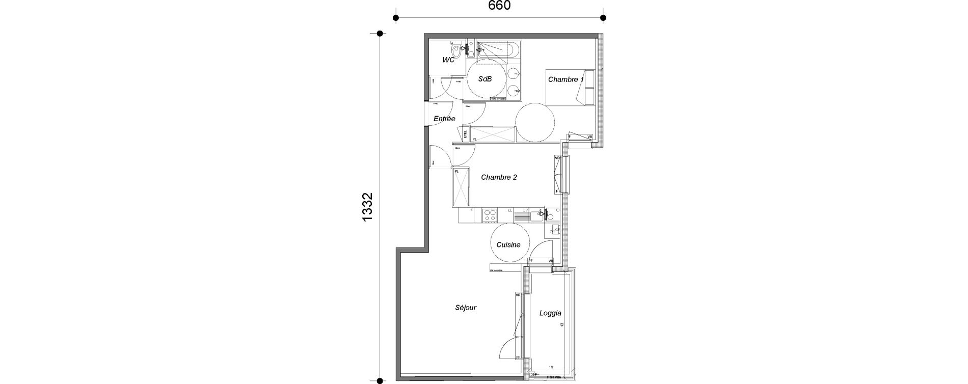 Appartement T3 de 66,00 m2 &agrave; Chilly-Mazarin Centre
