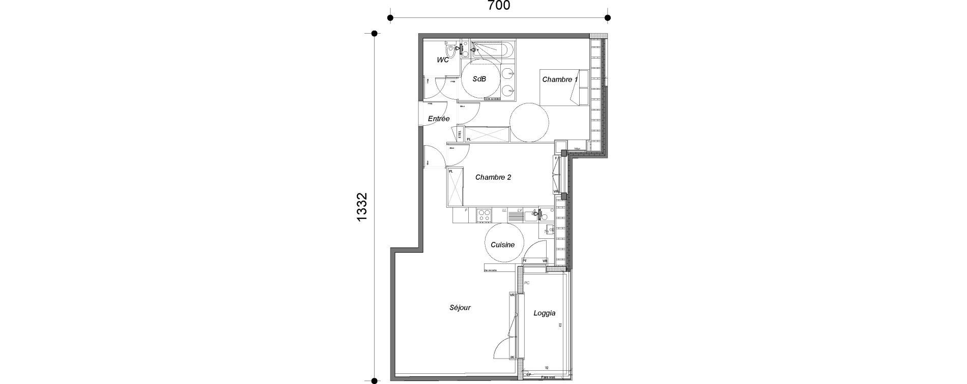 Appartement T3 de 66,00 m2 &agrave; Chilly-Mazarin Centre