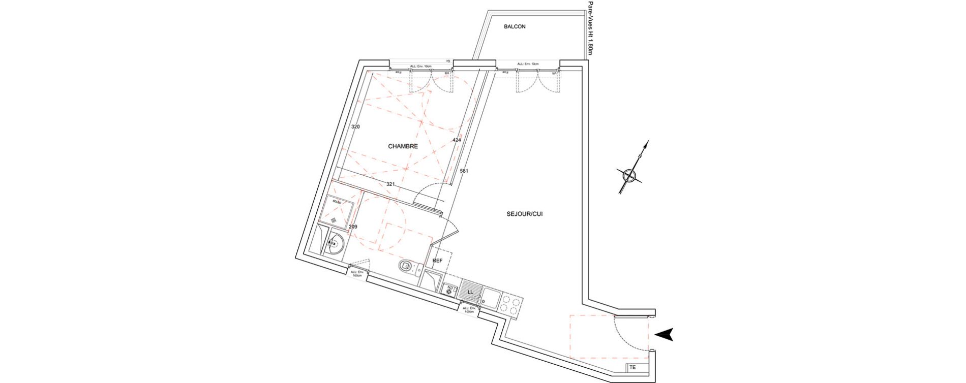 Appartement T2 de 46,00 m2 &agrave; Corbeil-Essonnes Montconseil