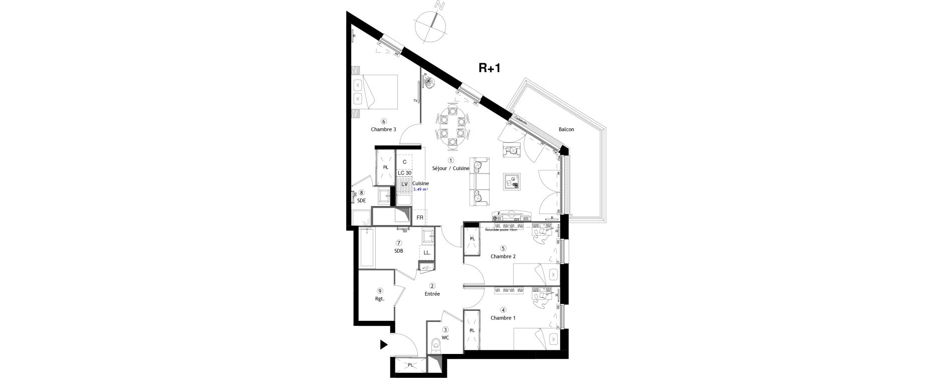 Appartement T4 de 85,70 m2 &agrave; Corbeil-Essonnes Centre