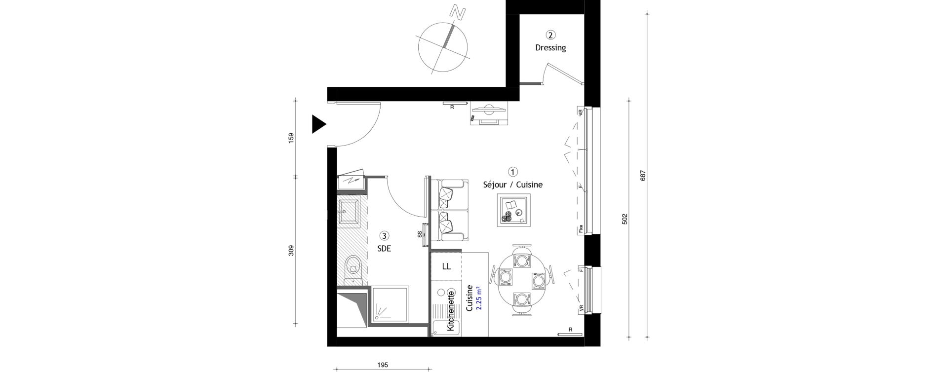 Appartement T1 de 27,20 m2 &agrave; Corbeil-Essonnes Centre