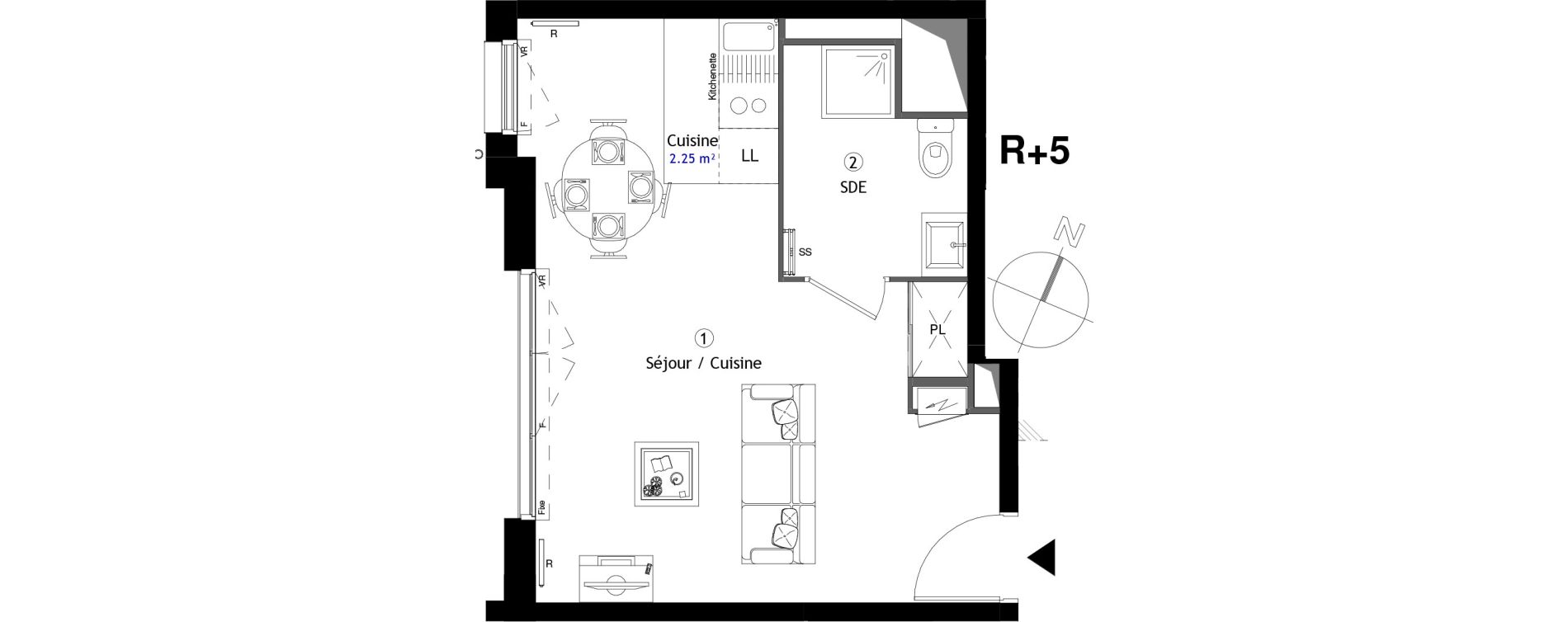 Appartement T1 de 29,40 m2 &agrave; Corbeil-Essonnes Centre