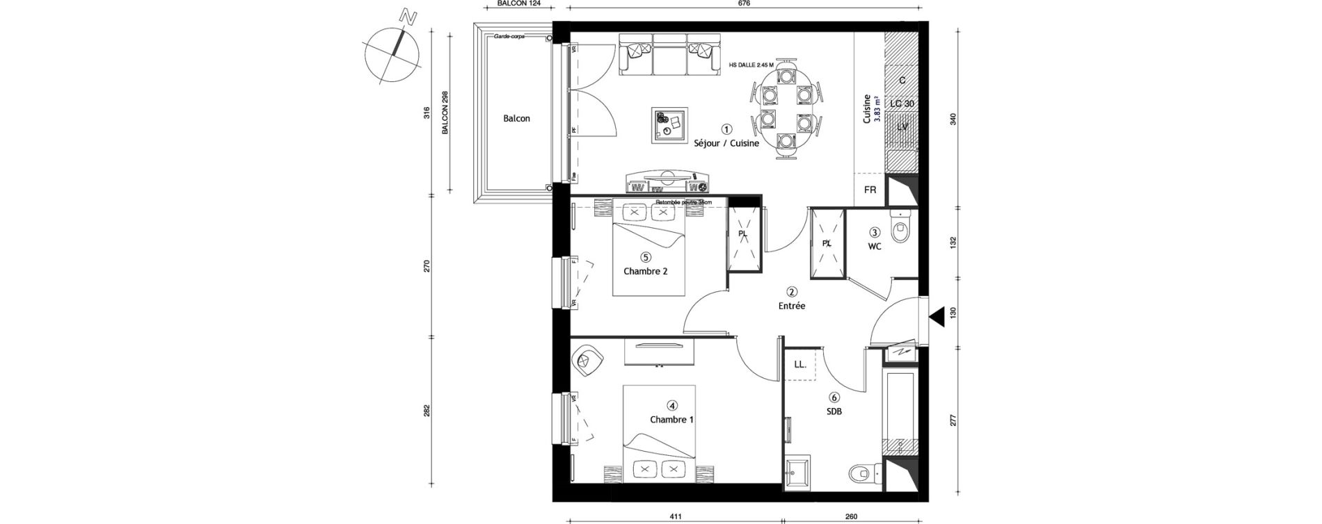 Appartement T3 de 57,50 m2 &agrave; Corbeil-Essonnes Centre