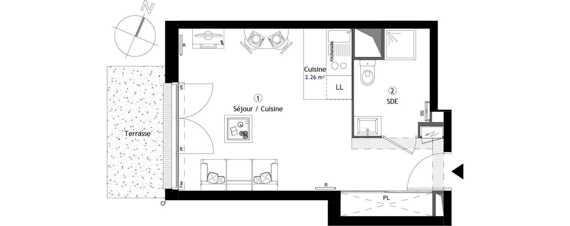 Appartement T1 de 27,50 m2 &agrave; Corbeil-Essonnes Centre