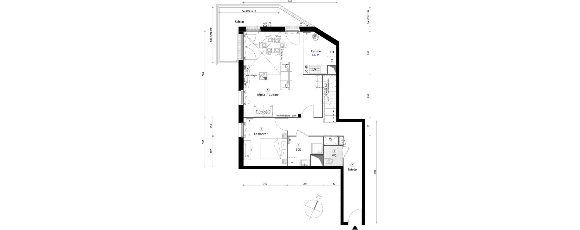 Duplex T5 de 110,70 m2 &agrave; Corbeil-Essonnes Centre