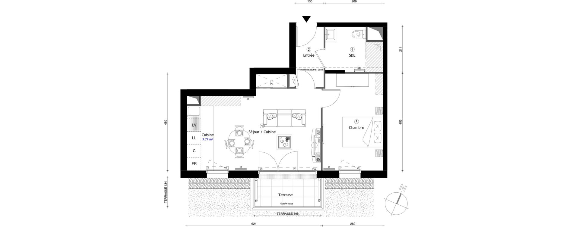 Appartement T2 de 44,90 m2 &agrave; Corbeil-Essonnes Centre