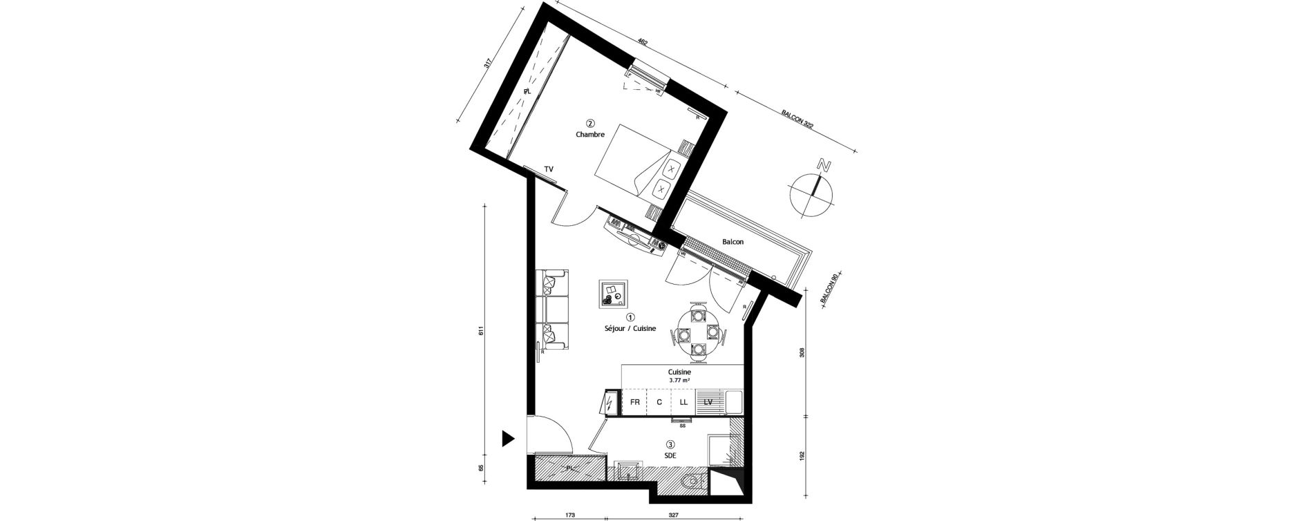 Appartement T2 de 47,20 m2 &agrave; Corbeil-Essonnes Centre