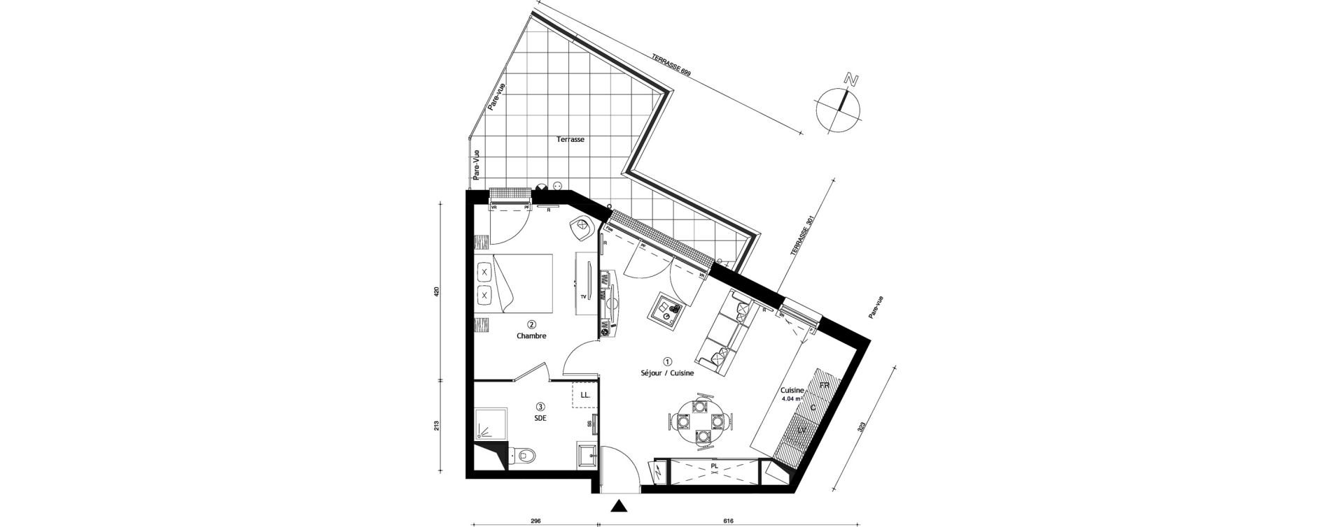 Appartement T2 de 44,10 m2 &agrave; Corbeil-Essonnes Centre