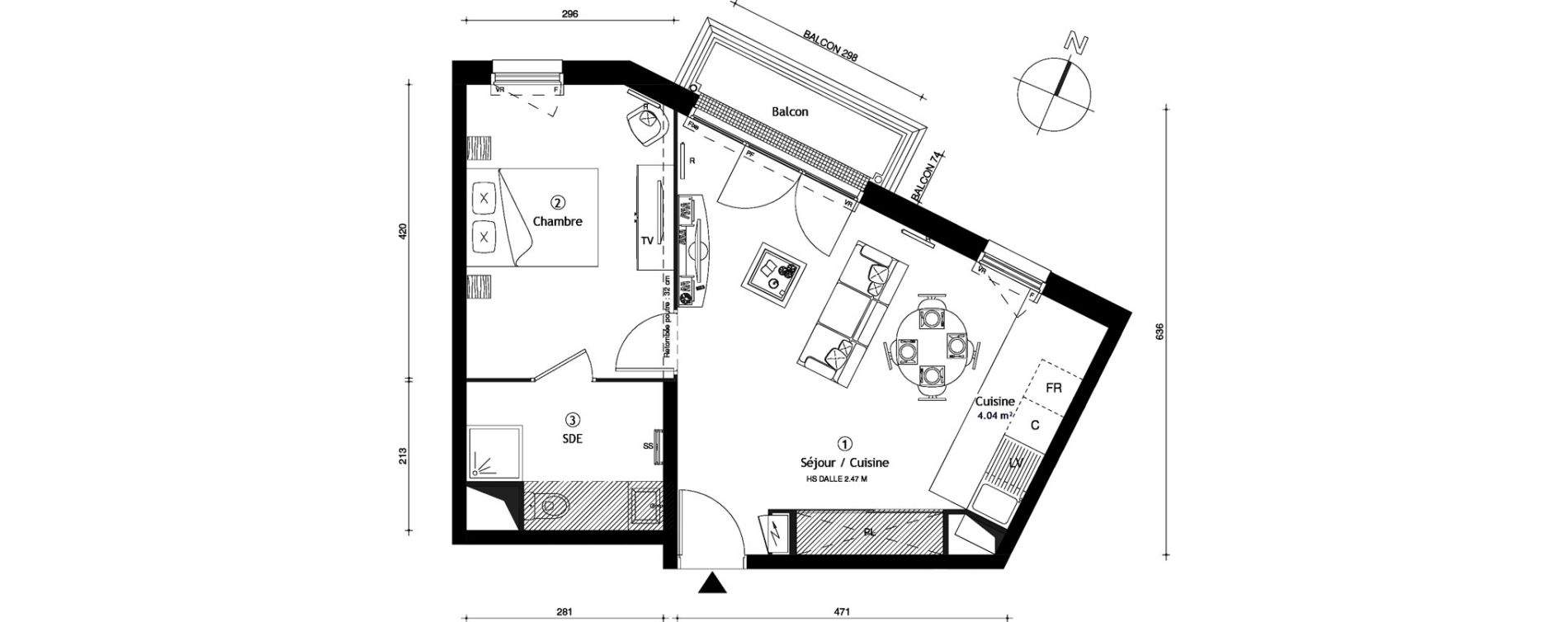 Appartement T2 de 43,80 m2 &agrave; Corbeil-Essonnes Centre