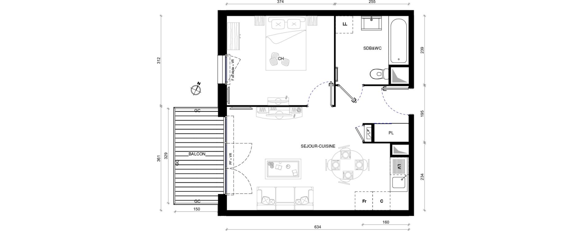 Appartement T2 de 41,40 m2 &agrave; Corbeil-Essonnes Centre