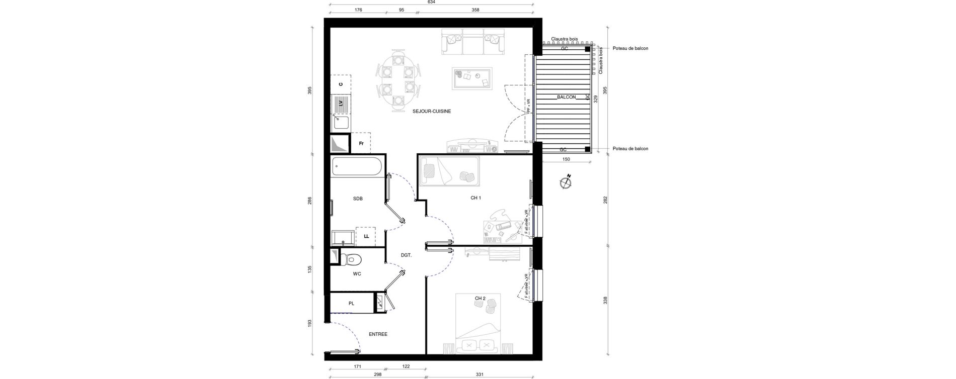 Appartement T3 de 62,90 m2 &agrave; Corbeil-Essonnes Centre