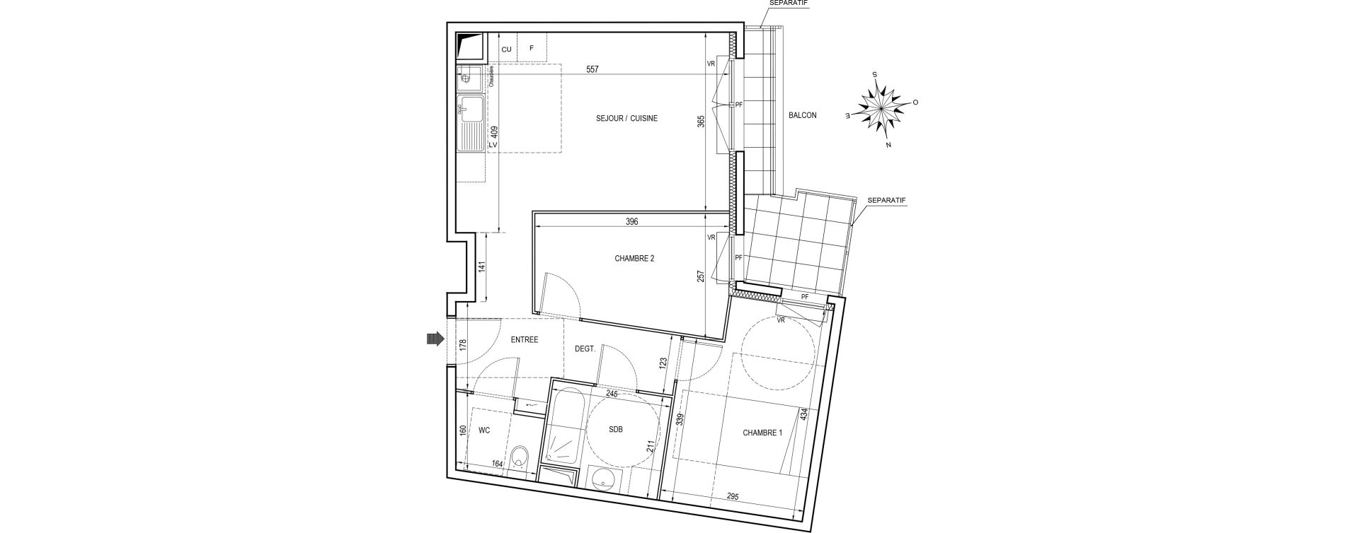 Appartement T3 de 57,37 m2 &agrave; Corbeil-Essonnes La papeterie