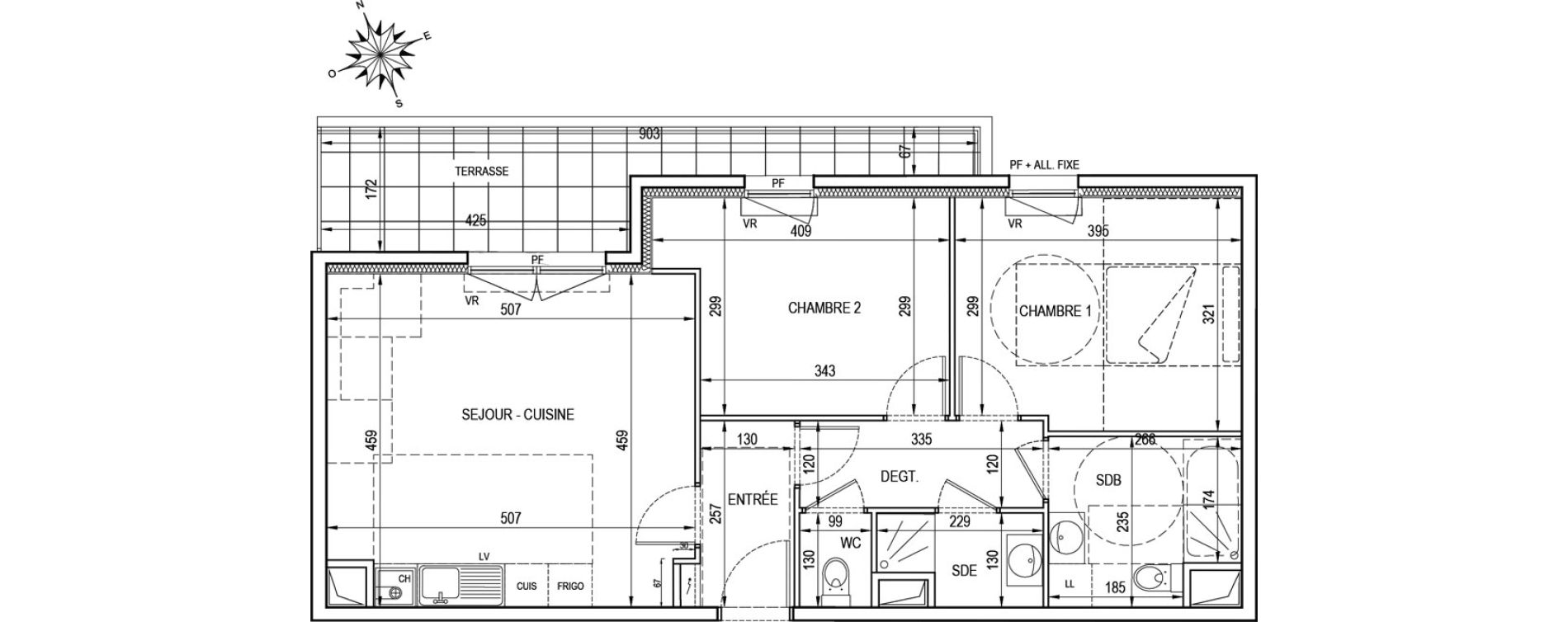 Appartement T3 de 62,89 m2 &agrave; Corbeil-Essonnes La papeterie