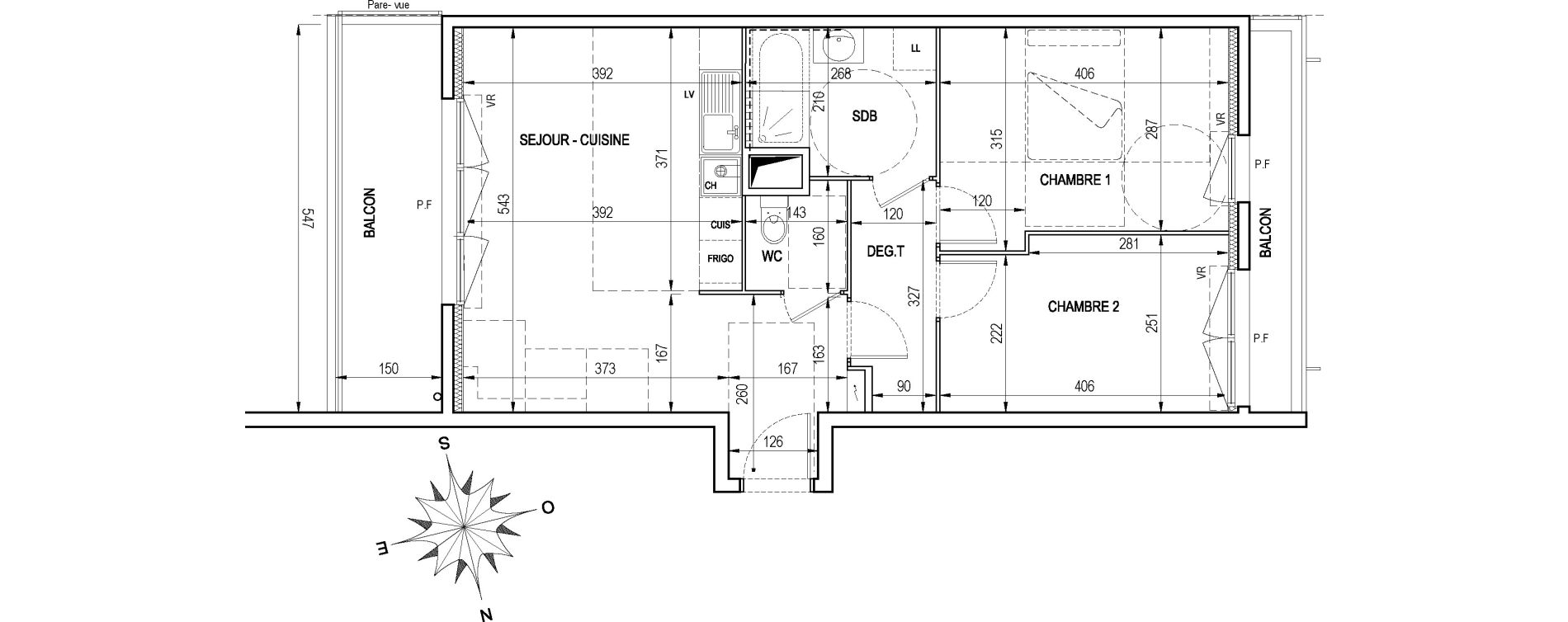 Appartement T3 de 57,73 m2 &agrave; Corbeil-Essonnes La papeterie