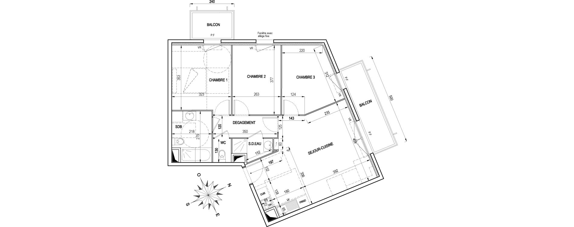 Appartement T4 de 71,57 m2 &agrave; Corbeil-Essonnes La papeterie