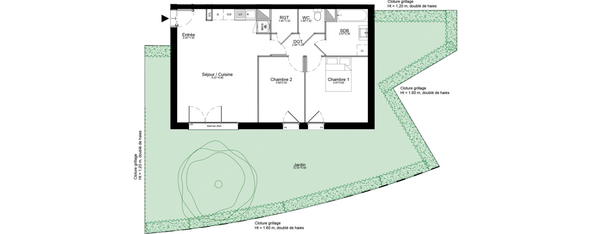 Appartement T3 de 62,52 m2 &agrave; Courcouronnes Centre