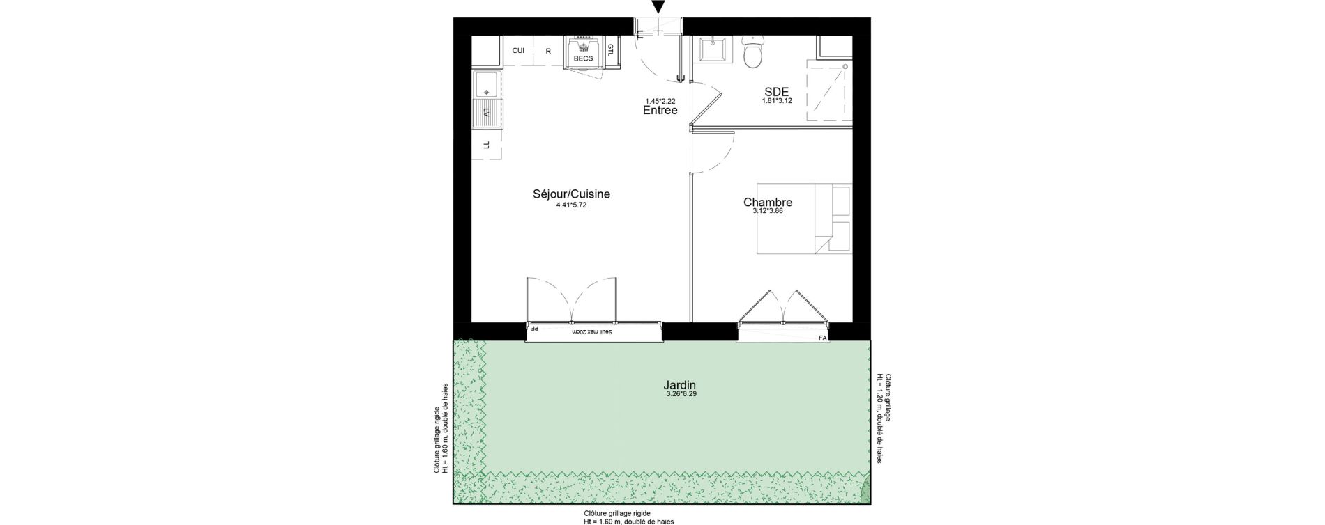 Appartement T2 de 41,87 m2 &agrave; Courcouronnes Centre