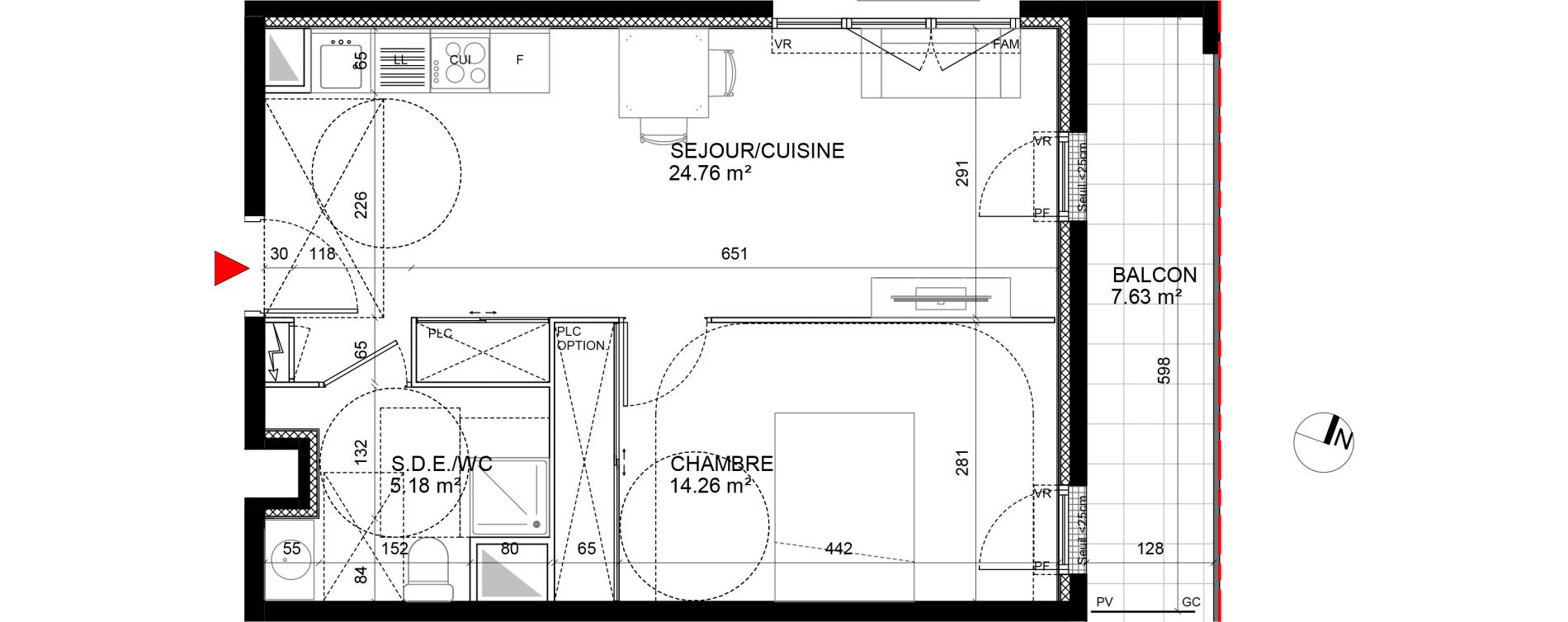 Appartement T2 de 44,20 m2 &agrave; Courcouronnes Les horizons