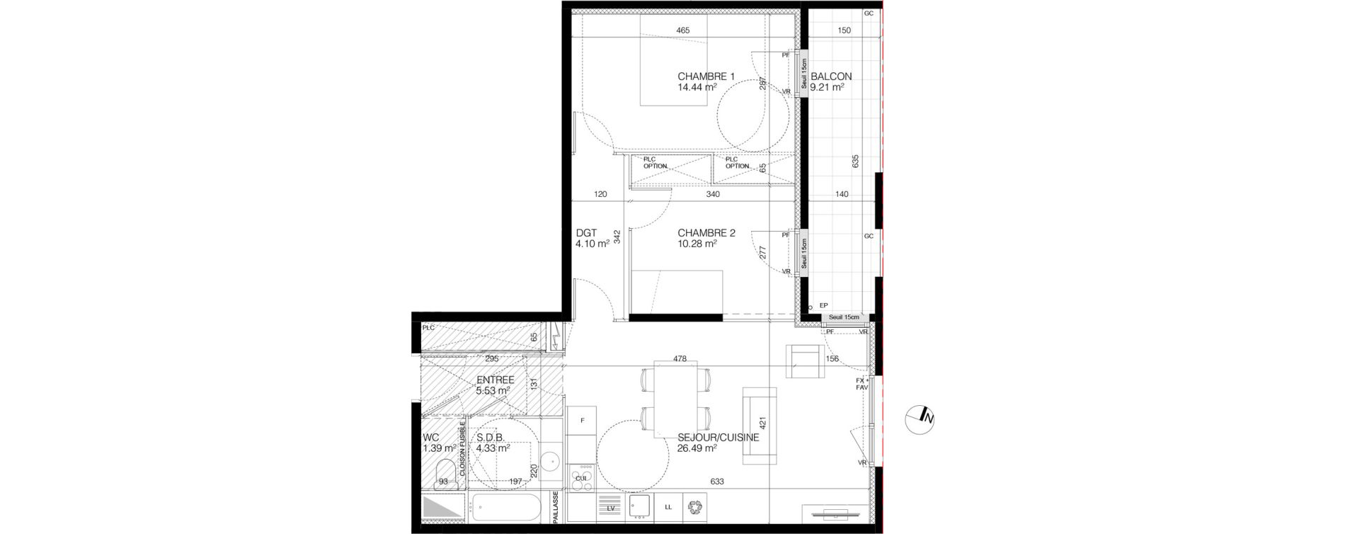 Appartement T3 de 66,56 m2 &agrave; Courcouronnes Les horizons