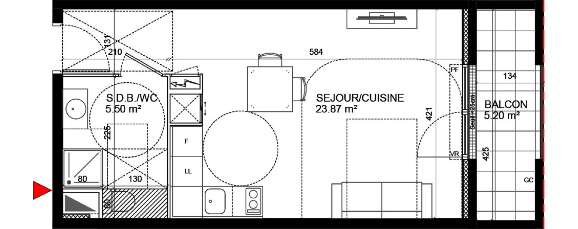 Appartement T1 de 32,25 m2 &agrave; Courcouronnes Les horizons