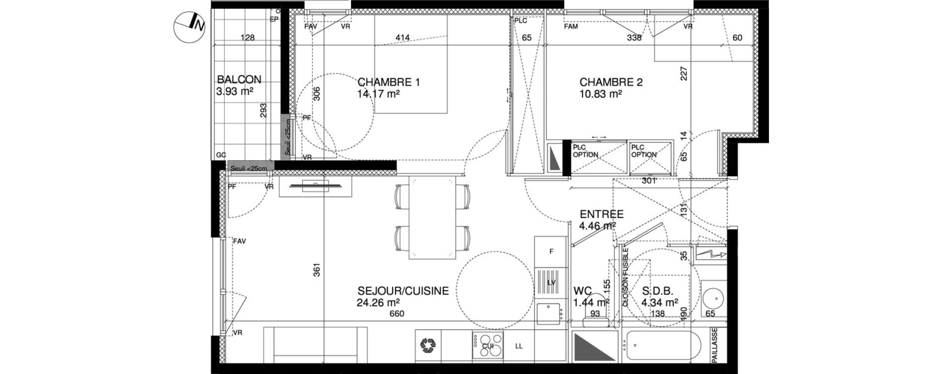 Appartement T3 de 59,50 m2 &agrave; Courcouronnes Les horizons