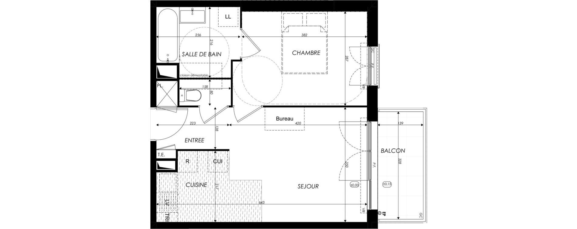 Appartement T2 de 40,17 m2 &agrave; Crosne Centre