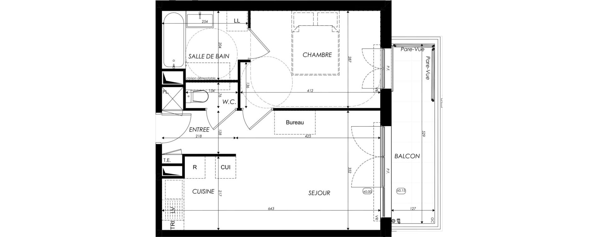Appartement T2 de 39,80 m2 &agrave; Crosne Centre