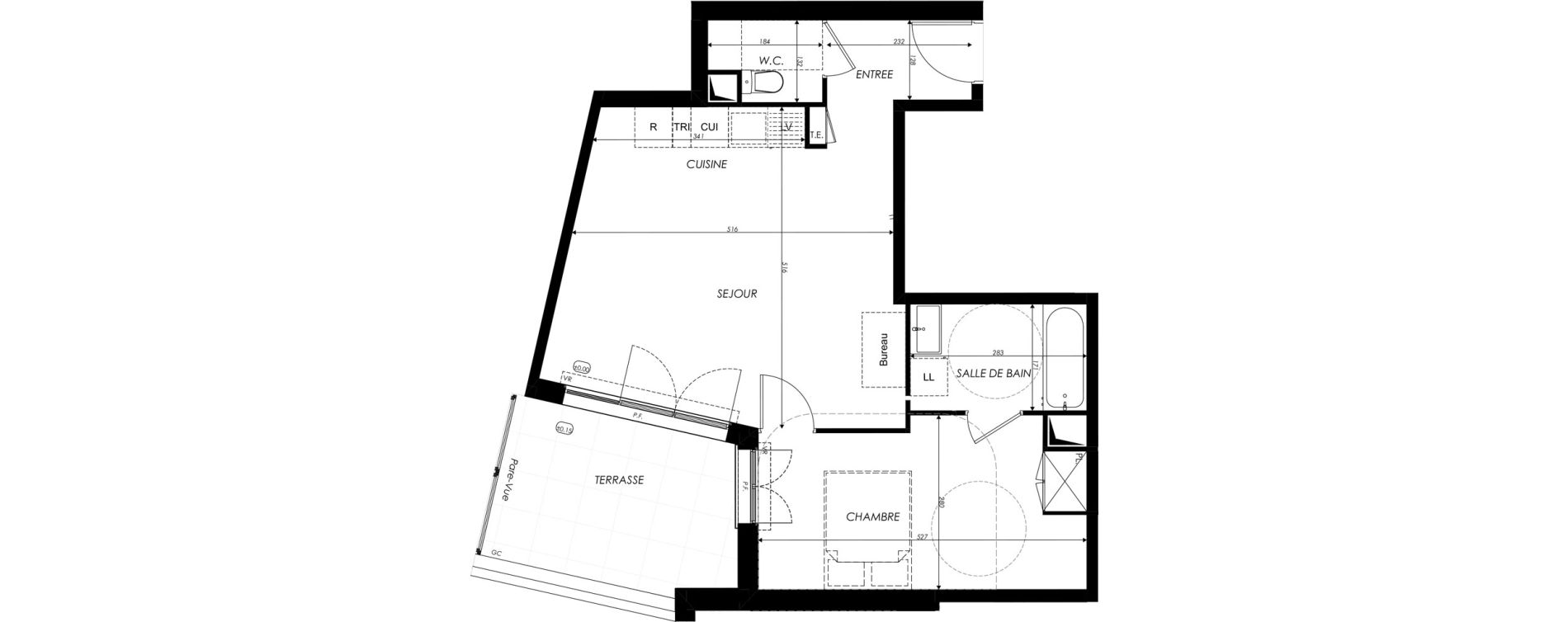 Appartement T2 de 49,66 m2 &agrave; Crosne Centre