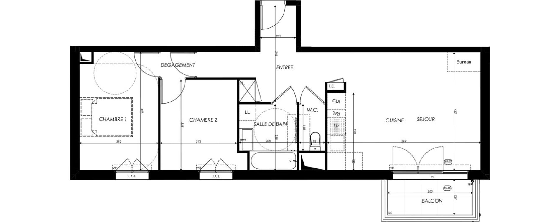 Appartement T3 de 60,43 m2 &agrave; Crosne Centre