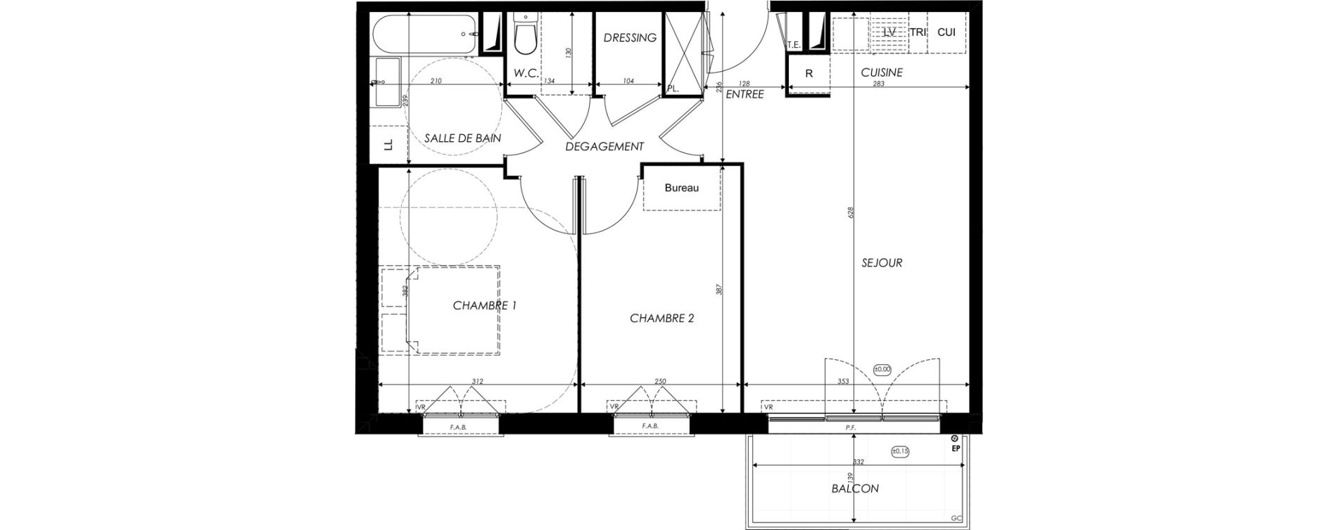 Appartement T3 de 56,47 m2 &agrave; Crosne Centre