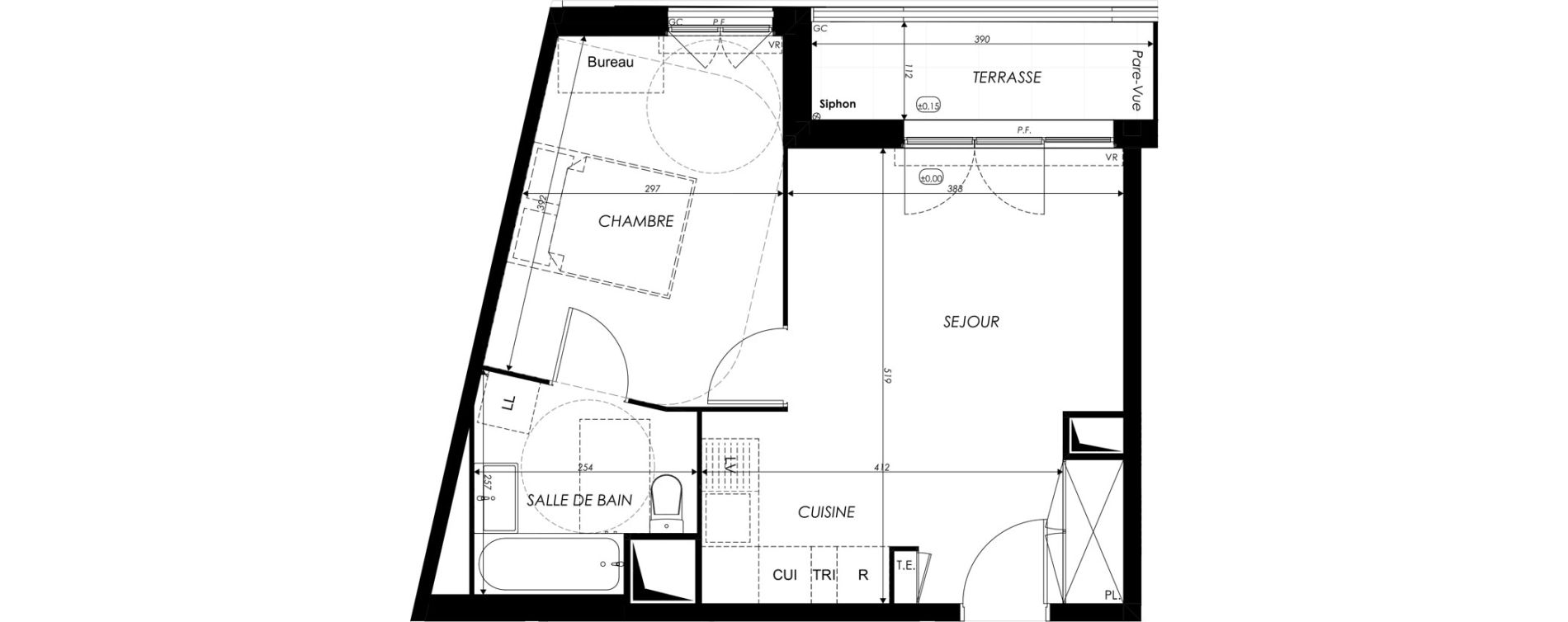 Appartement T2 de 39,03 m2 &agrave; Crosne Centre