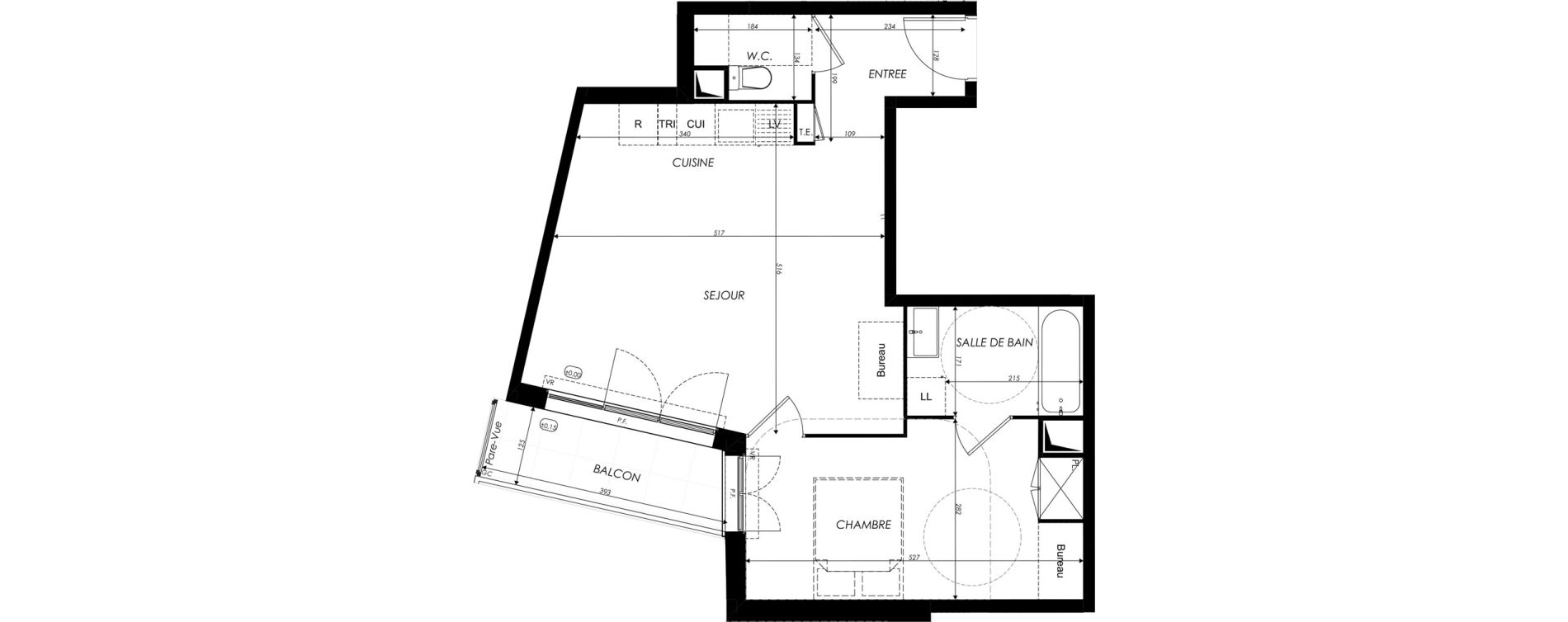 Appartement T2 de 49,84 m2 &agrave; Crosne Centre