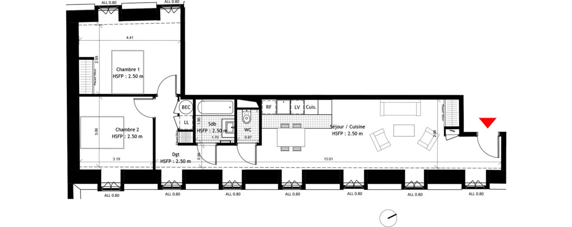 Appartement T3 de 63,20 m2 &agrave; Dourdan Centre ville