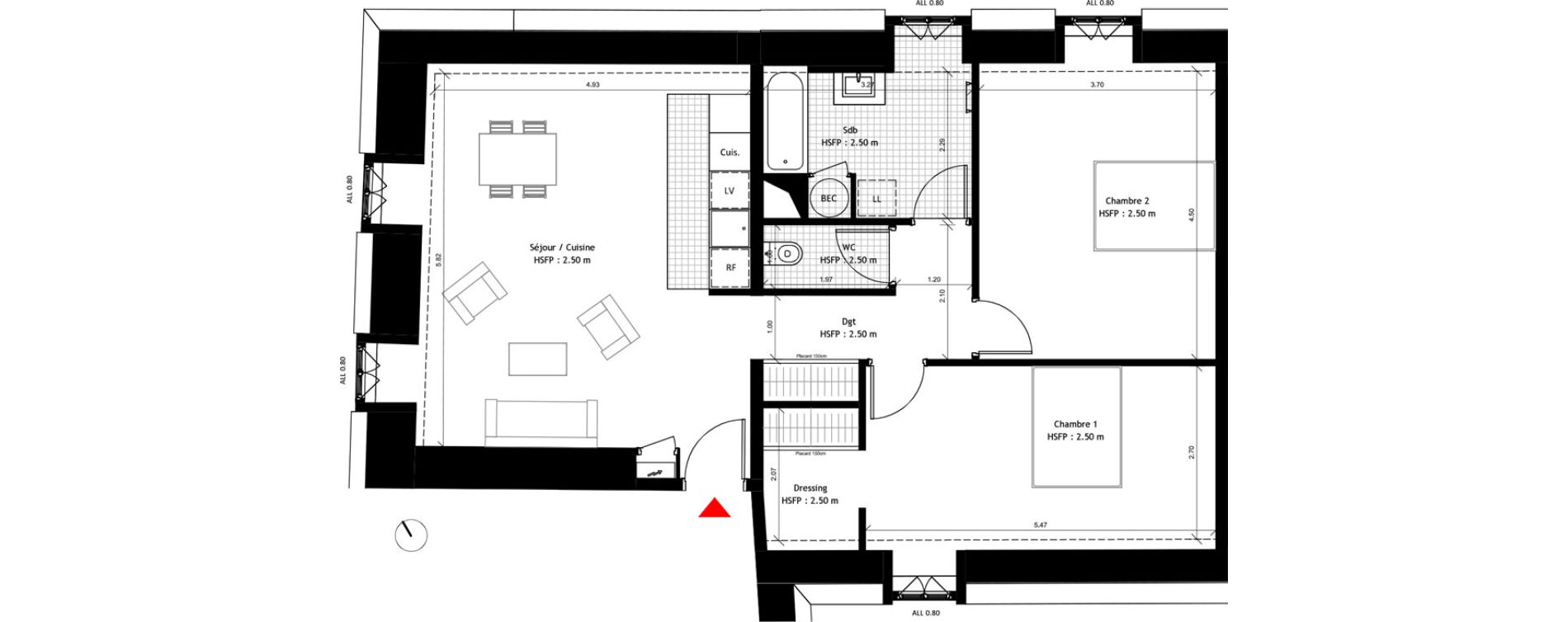 Appartement T3 de 79,20 m2 &agrave; Dourdan Centre ville