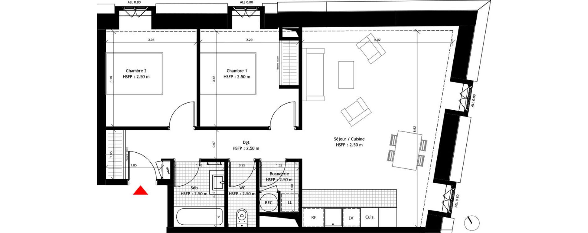 Appartement T3 de 64,60 m2 &agrave; Dourdan Centre ville