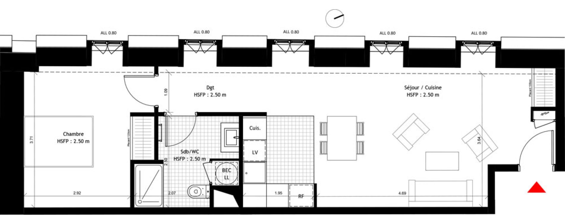 Appartement T2 de 49,40 m2 &agrave; Dourdan Centre ville