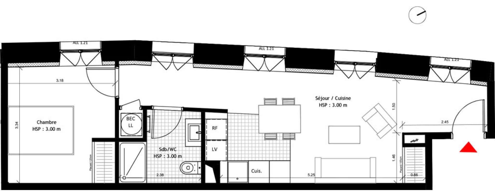 Appartement T2 de 40,10 m2 &agrave; Dourdan Centre ville