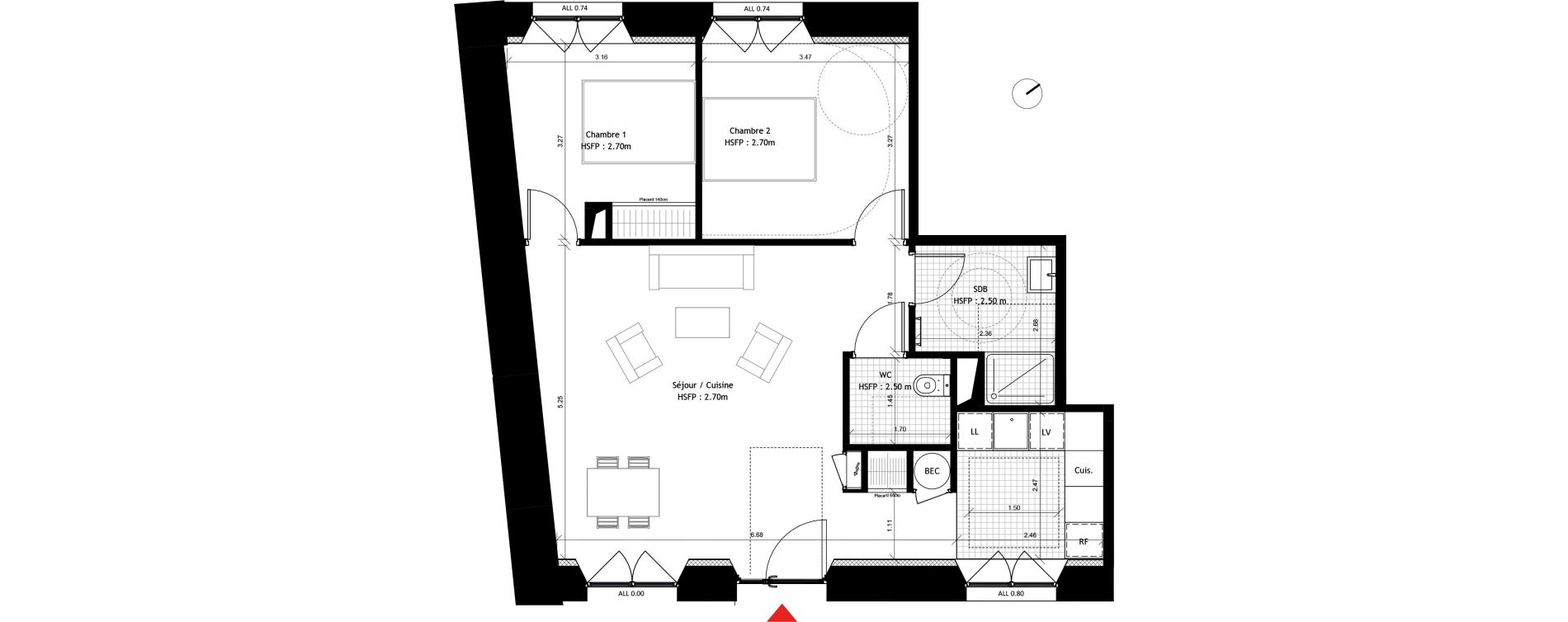 Appartement T3 de 66,30 m2 &agrave; Dourdan Centre ville
