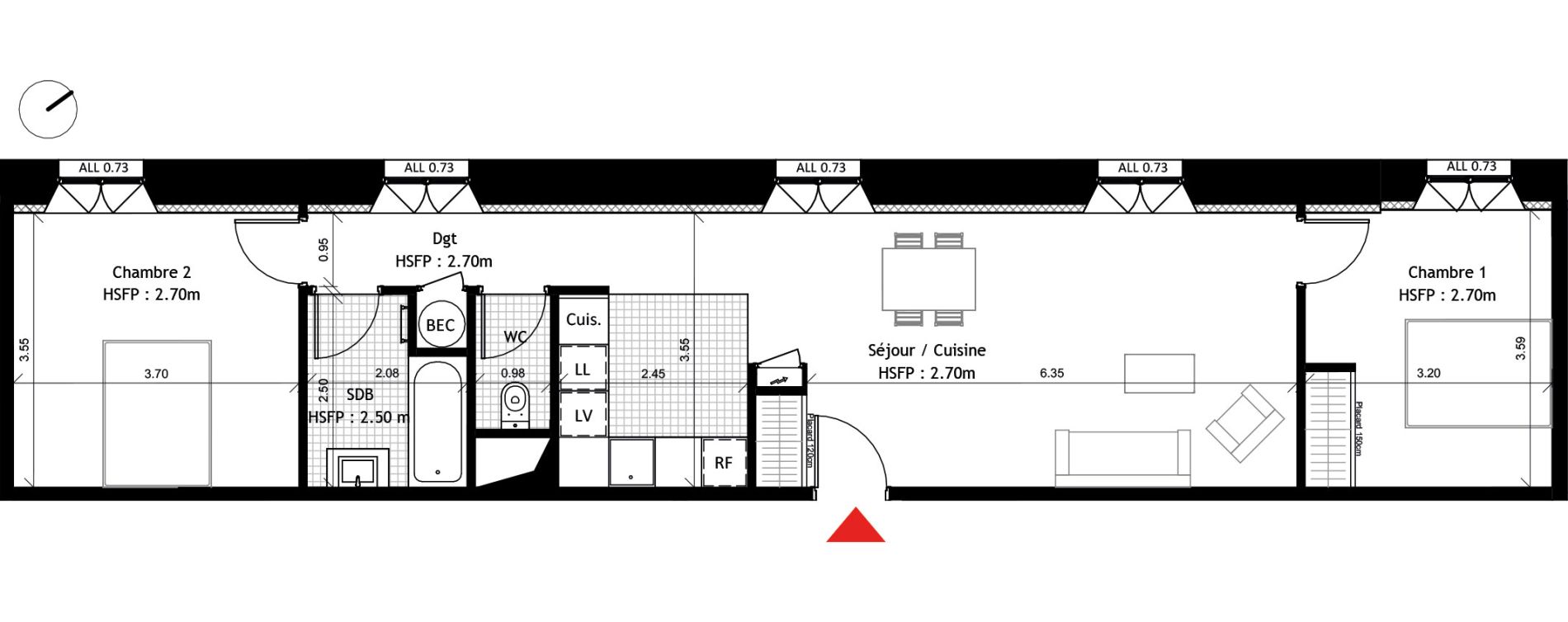 Appartement T3 de 67,80 m2 &agrave; Dourdan Centre ville