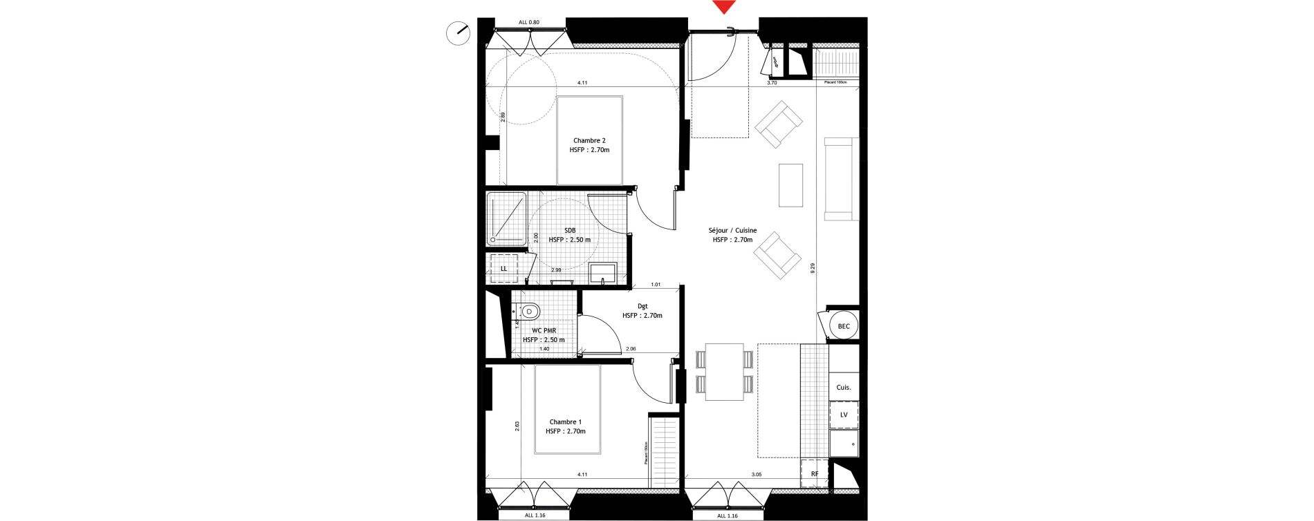 Appartement T3 de 68,60 m2 &agrave; Dourdan Centre ville
