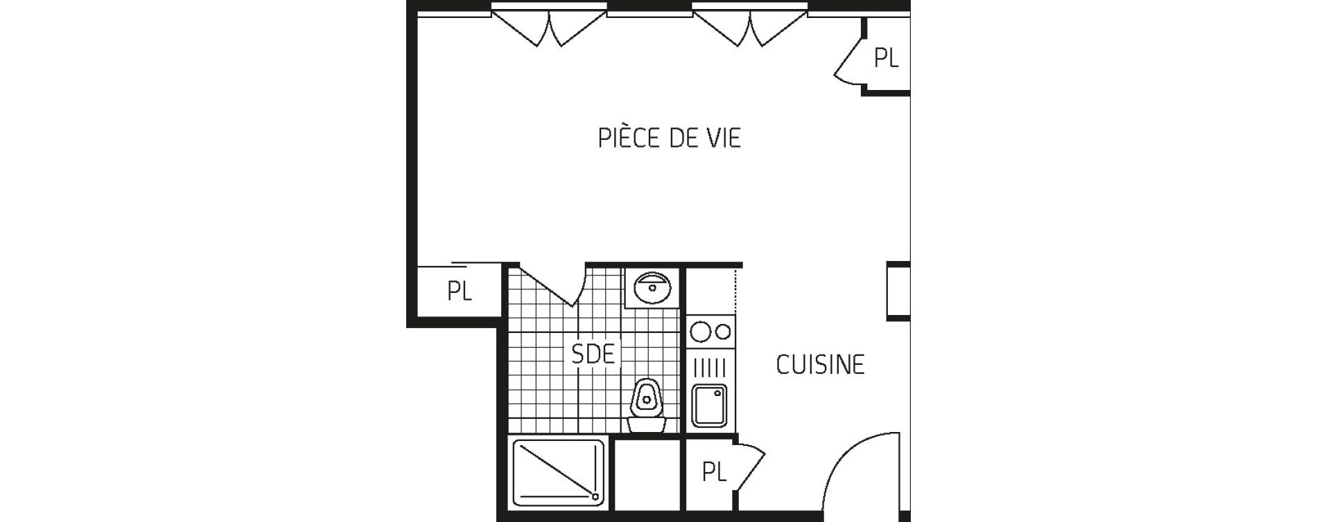Appartement T1 bis de 29,78 m2 &agrave; Dourdan Centre