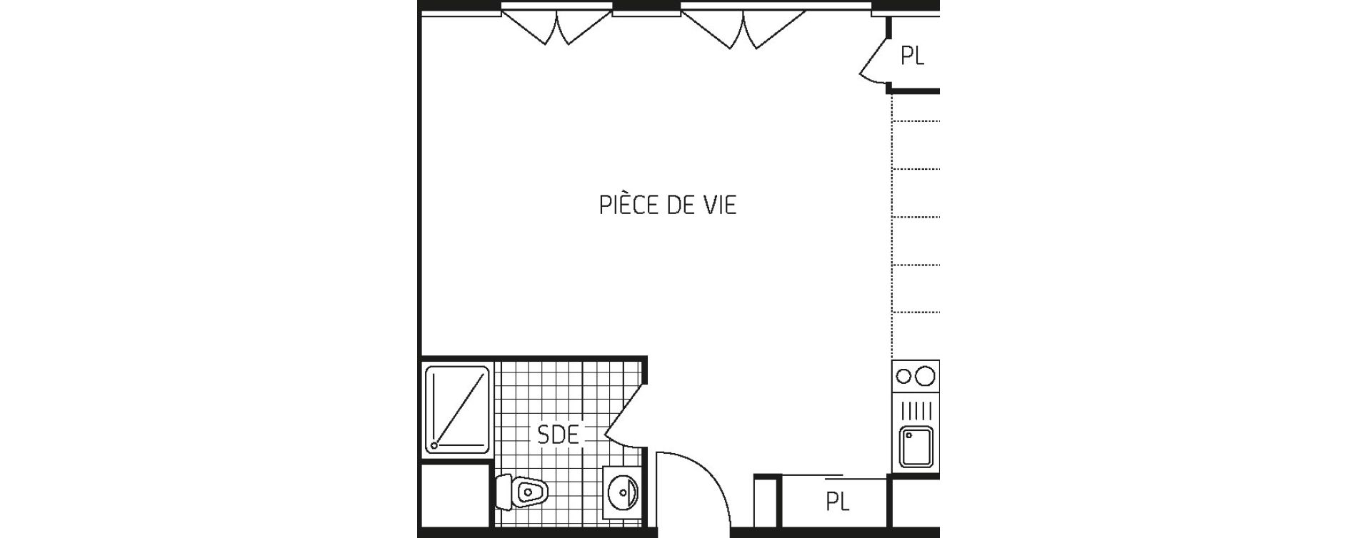 Appartement T1 bis de 37,92 m2 &agrave; Dourdan Centre