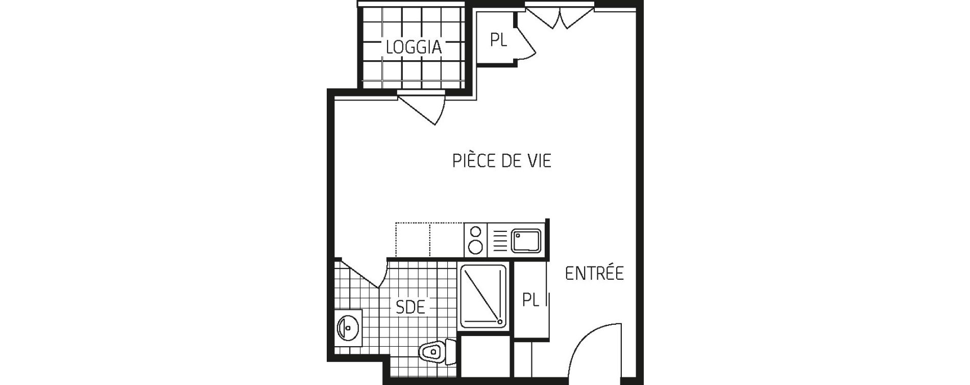 Appartement T1 bis de 25,93 m2 &agrave; Dourdan Centre