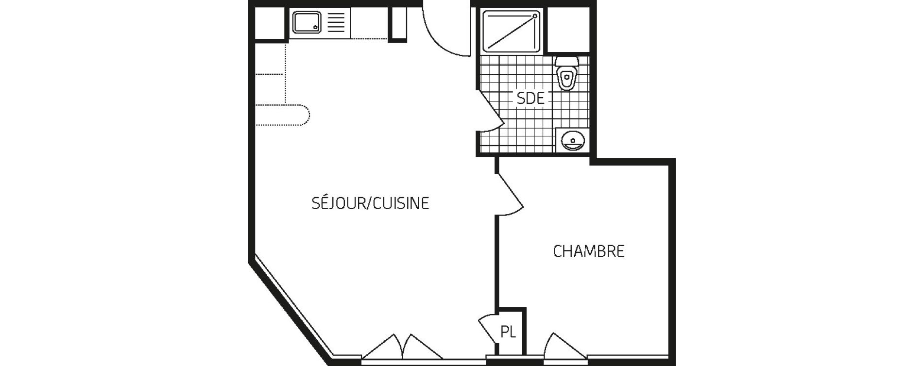 Appartement T2 de 42,84 m2 &agrave; Dourdan Centre