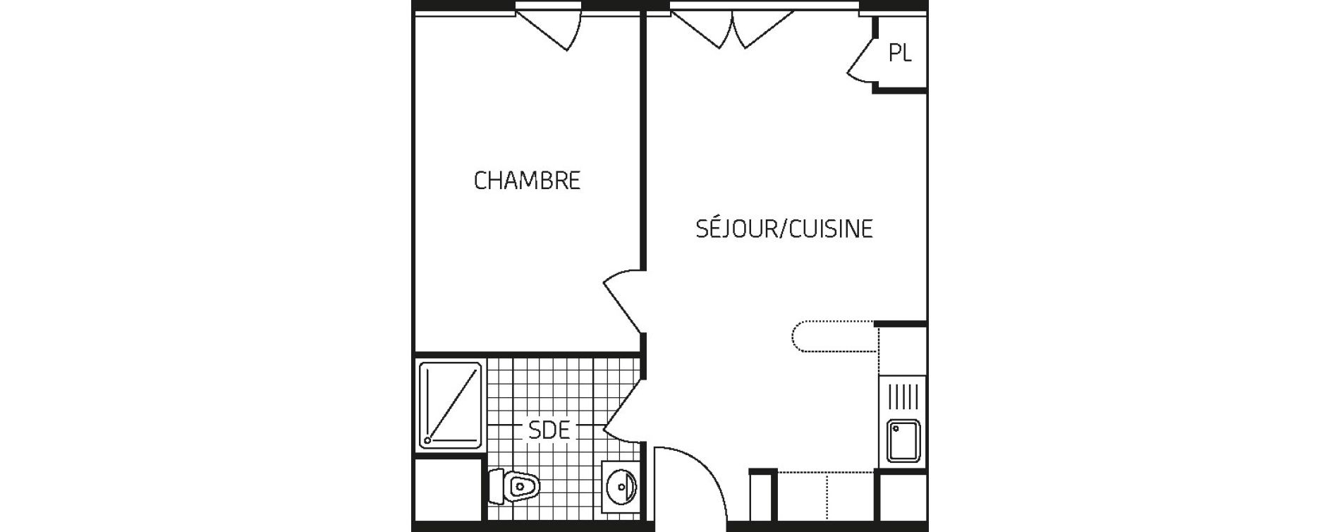Appartement T2 de 37,68 m2 &agrave; Dourdan Centre