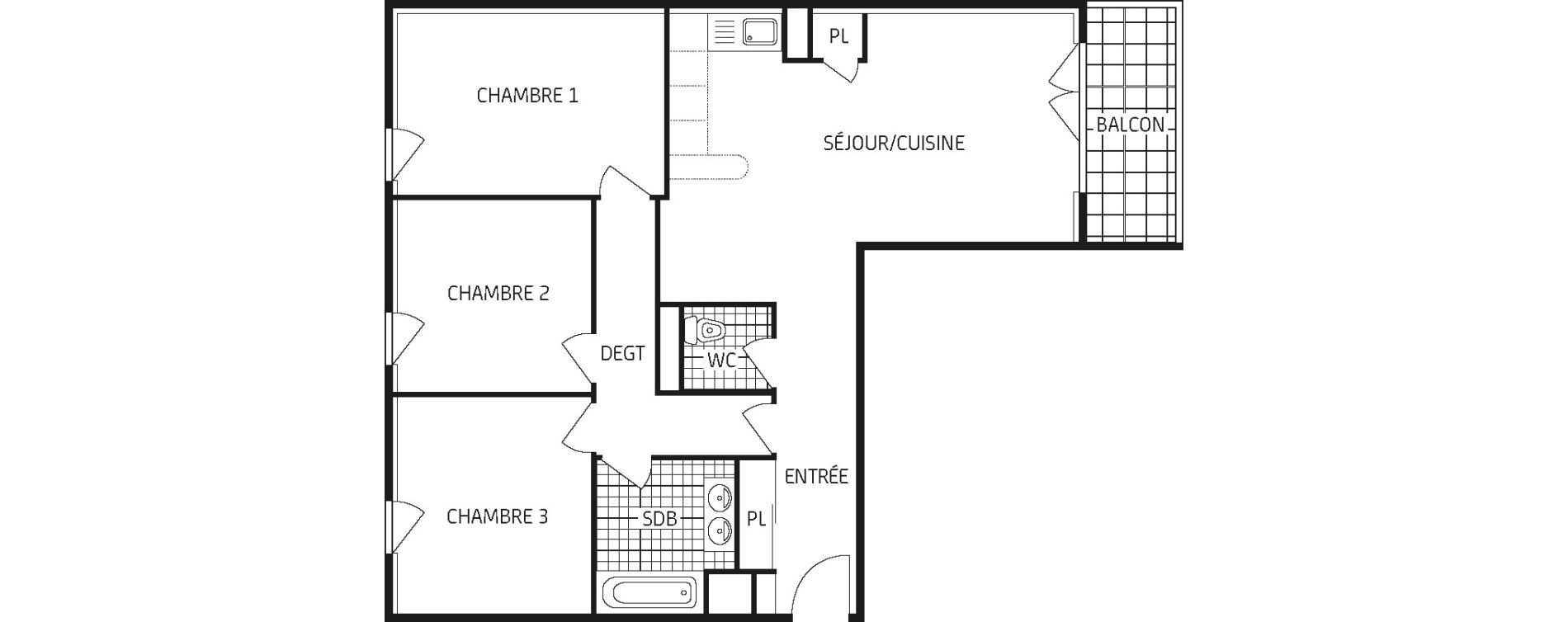 Appartement T4 de 76,08 m2 &agrave; Dourdan Centre