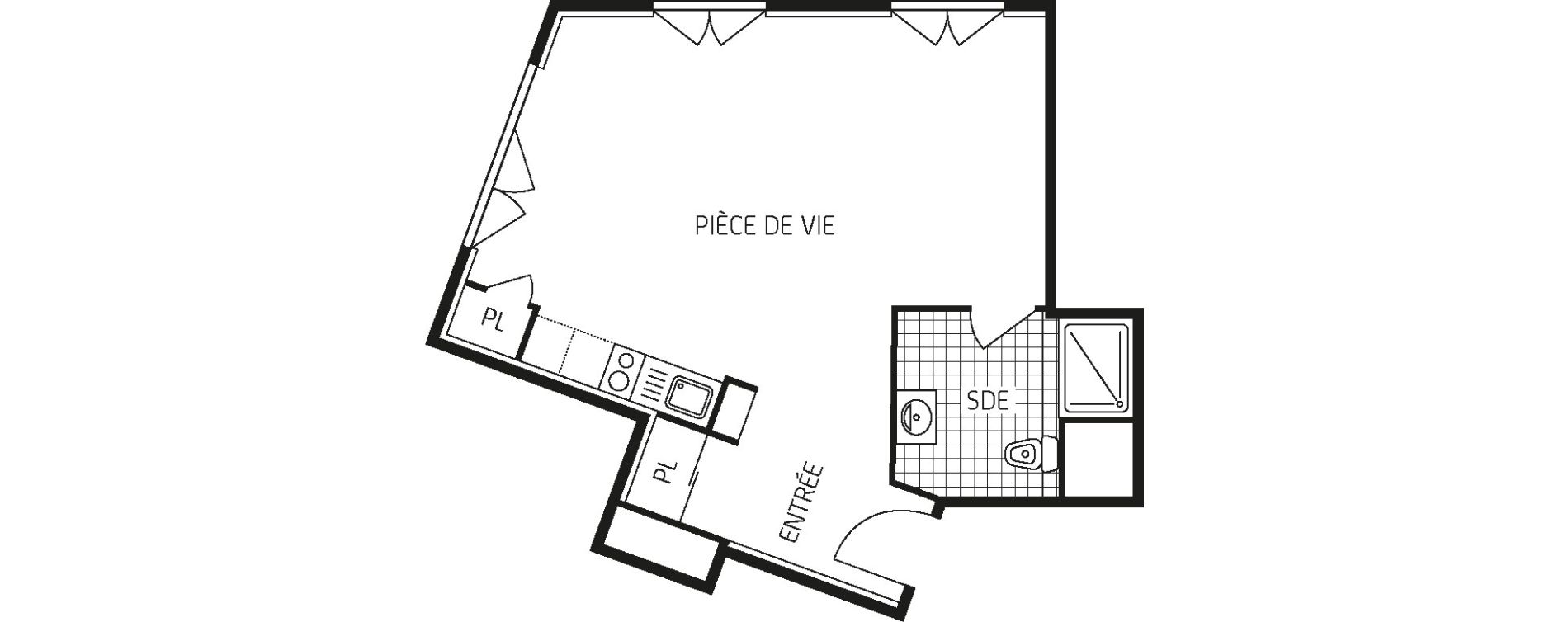 Appartement T1 bis de 38,26 m2 &agrave; Dourdan Centre